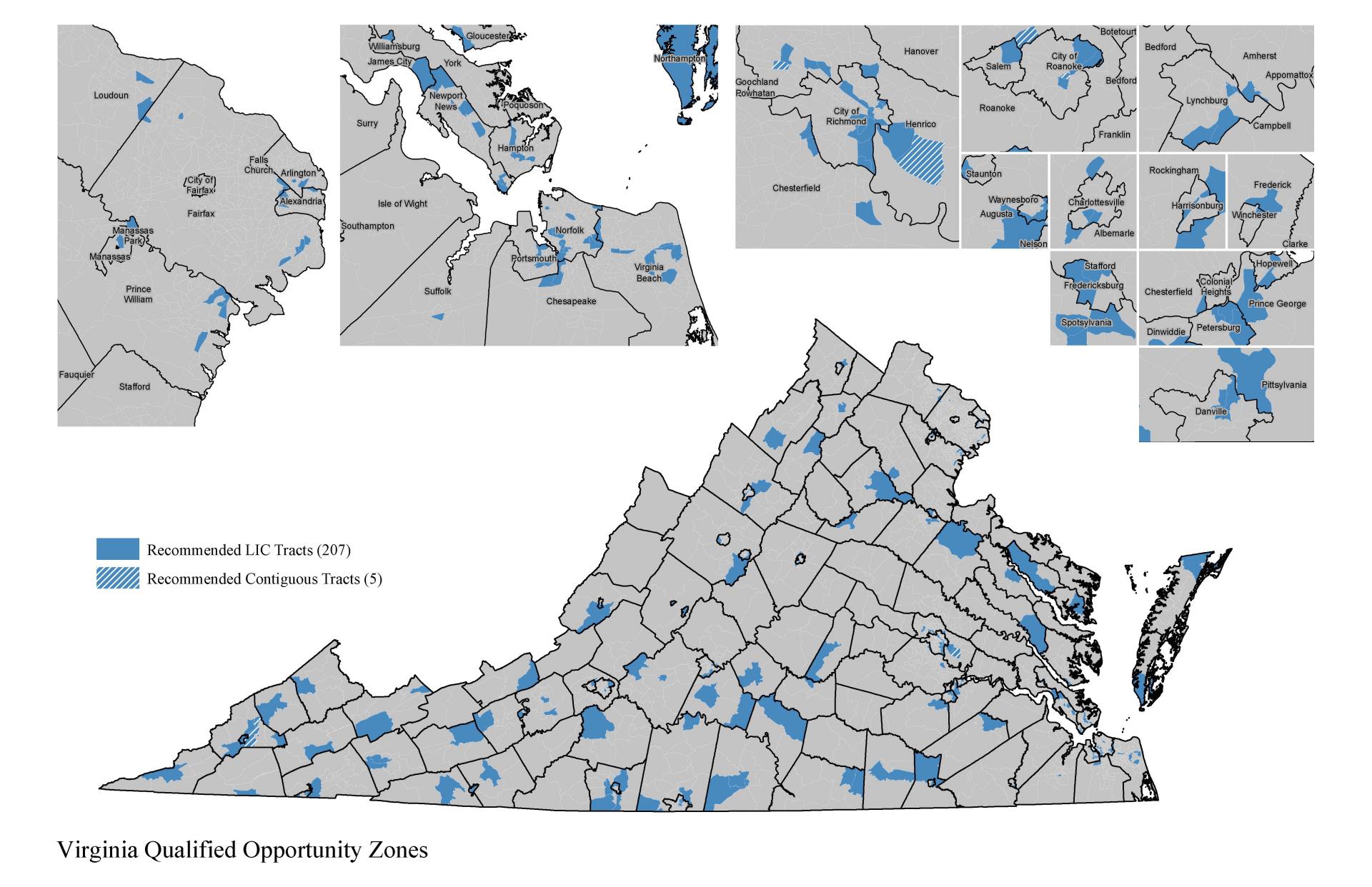 Virginia Qualified Opportunity Zones map